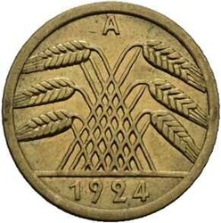 50 Reichspfennig 1924 A, AKS 39, winz. Randkerbe, ss/vzAutomatically ...