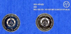 1984, thematischer Münzsatz "Messestadt Leipzig" mit 5 Mark 1984 ...
