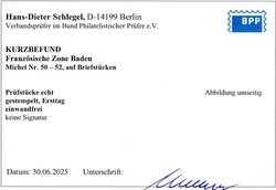 Carl Schurz, Luxusbriefstücke mit EST "RASTATT 24.8.49", Fotobefund ...