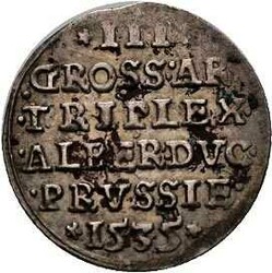Preußen - Herzogtum (Ostpreussen), 3 Gröscher 1535, Königsberg, ...