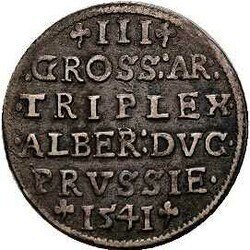 Preußen - Herzogtum (Ostpreussen), 3 Gröscher 1541, Königsberg, ...