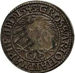 Brandenburg-Küstrin, Groschen 1544,Krossen, Johann von Küstrin ...