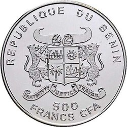 500 Francs CFA, Jahr des Drachen 2012, 1/2 Unze Silber 999, PP mit ...