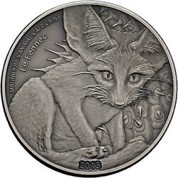 1000 Francs CFA, Le Fennec - Wüstenfuchs 2013 , 1 Unze Silber 999, ...