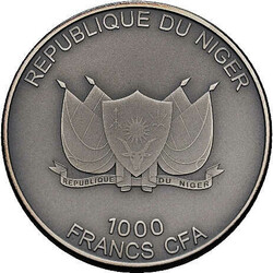 1000 Francs CFA, Le Fennec - Wüstenfuchs 2013 , 1 Unze Silber 999, ...