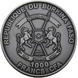 Burkina Faso: 1000 Francs CFA, Mammoth 2015, 1 Unze, Silber 999, ...
