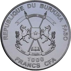 Burkina Faso: 1000 Francs CFA, "Das heilige Krokodil" 2013, 1 Unze, ...