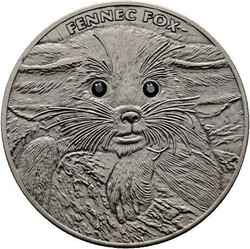 2 Dollars, "Fennec Fox" Wüstenfuchs 2013, Silber 999, Antique, on ...
