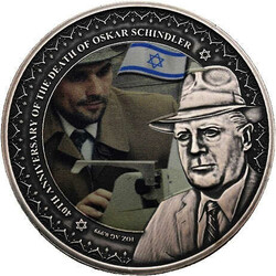 1000 Francs CFA, "40th anniversary of the death ofOskar Schindler" ...