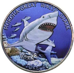 5 Dollar, Mohoko "Great White Shark" 2015, 1 Unze Silber 999, OvP in ...