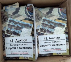 Auktionskataloge der Fa. Lippold Dessau- Roßlau, Ansichtskarten und ...