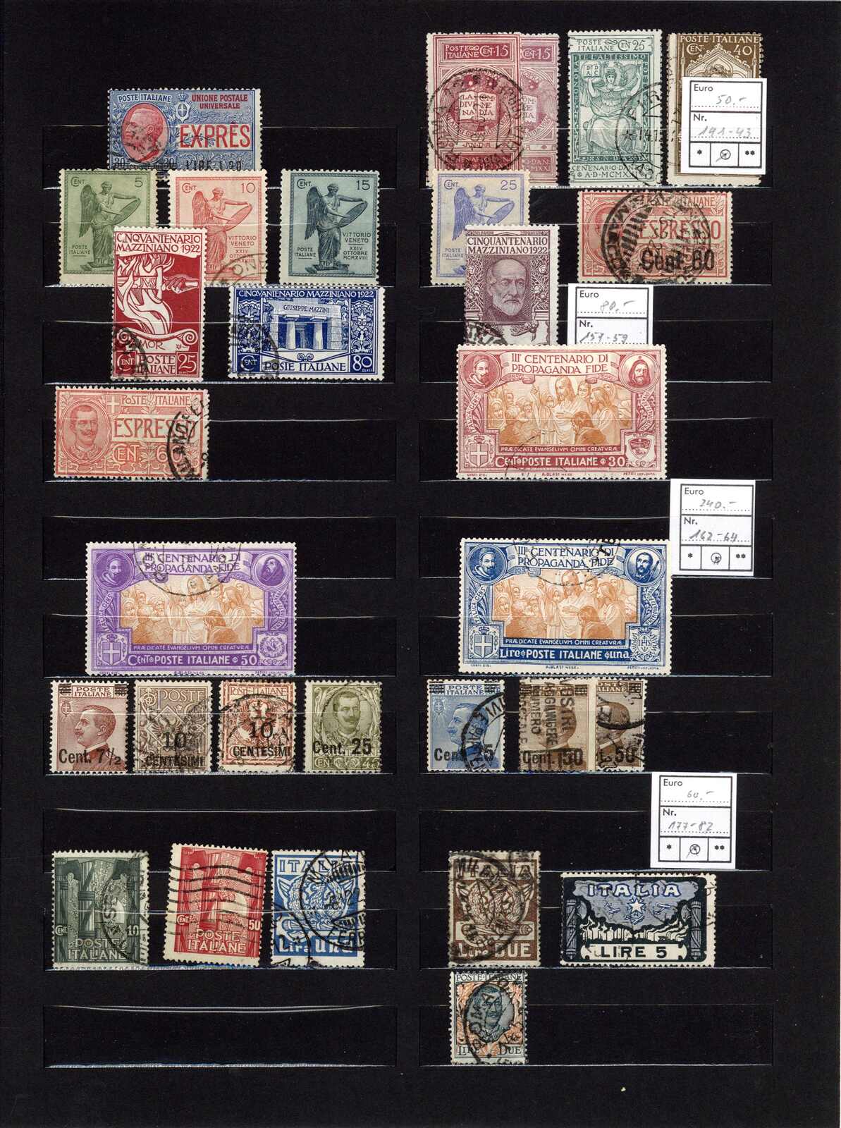 gest. Sammlung aus 1852-1959 auf Steckseiten im Klemmbinder. ...