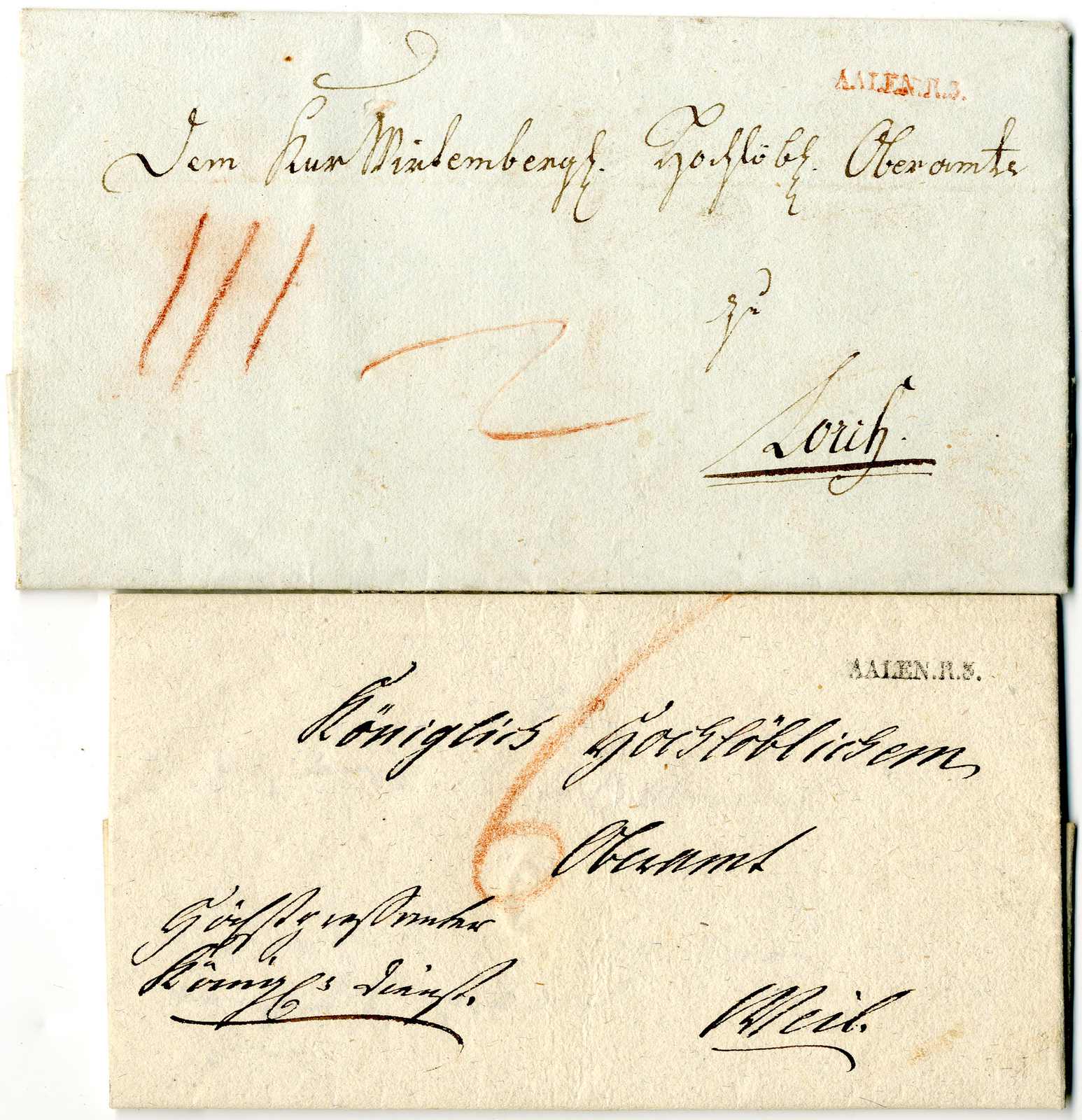 Lot 525 - Altdeutschland Württemberg, Vorphilatelie - Karl Pfankuch & Co. auction #222 Lot 525 - Altdeutschland Württemberg, Vorphilatelie - Karl Pfankuch & Co. auction #222