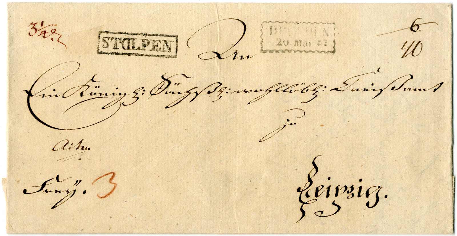 Lot 447 - Altdeutschland Sachsen, Vorphilatelie - Karl Pfankuch & Co. auction #222 Lot 447 - Altdeutschland Sachsen, Vorphilatelie - Karl Pfankuch & Co. auction #222