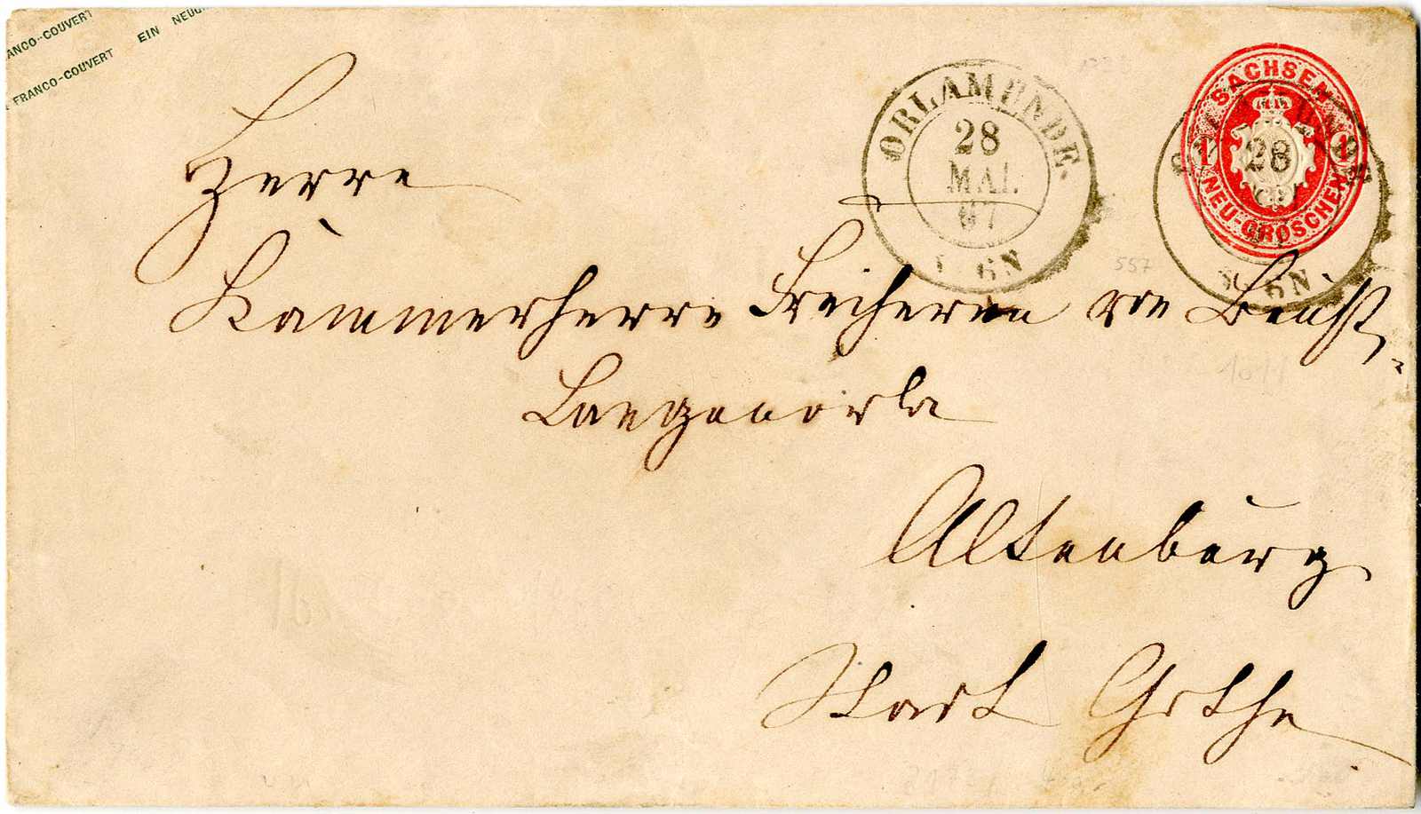 Lot 482 - Altdeutschland Sachsen, Stempel - Karl Pfankuch & Co. auction #222 Lot 482 - Altdeutschland Sachsen, Stempel - Karl Pfankuch & Co. auction #222