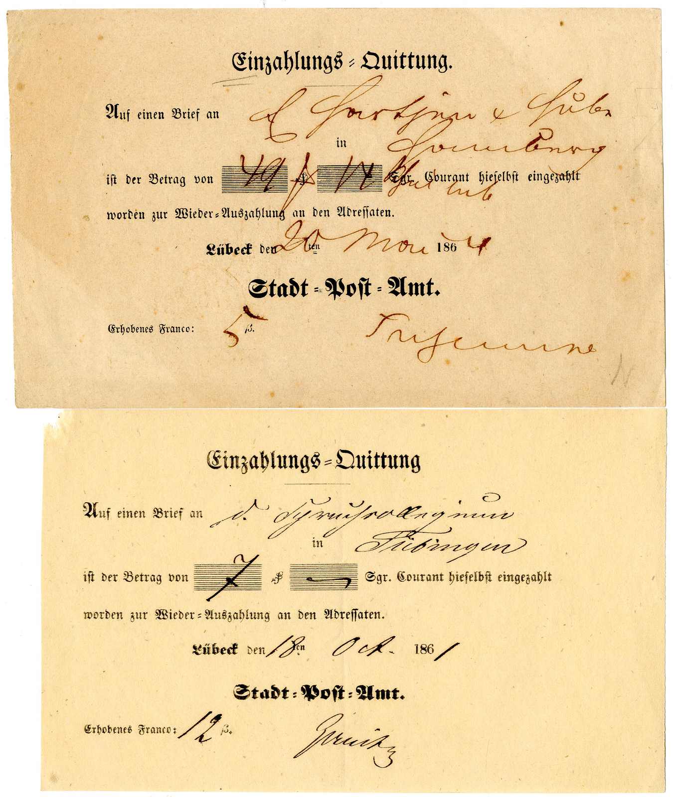 Lot 315 - Altdeutschland Lübeck, Stempel - Karl Pfankuch & Co. auction #222 Lot 315 - Altdeutschland Lübeck, Stempel - Karl Pfankuch & Co. auction #222