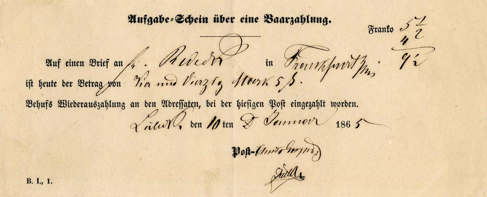 Lot 318 - Altdeutschland Lübeck, Stempel - Karl Pfankuch & Co. auction #222 Lot 318 - Altdeutschland Lübeck, Stempel - Karl Pfankuch & Co. auction #222