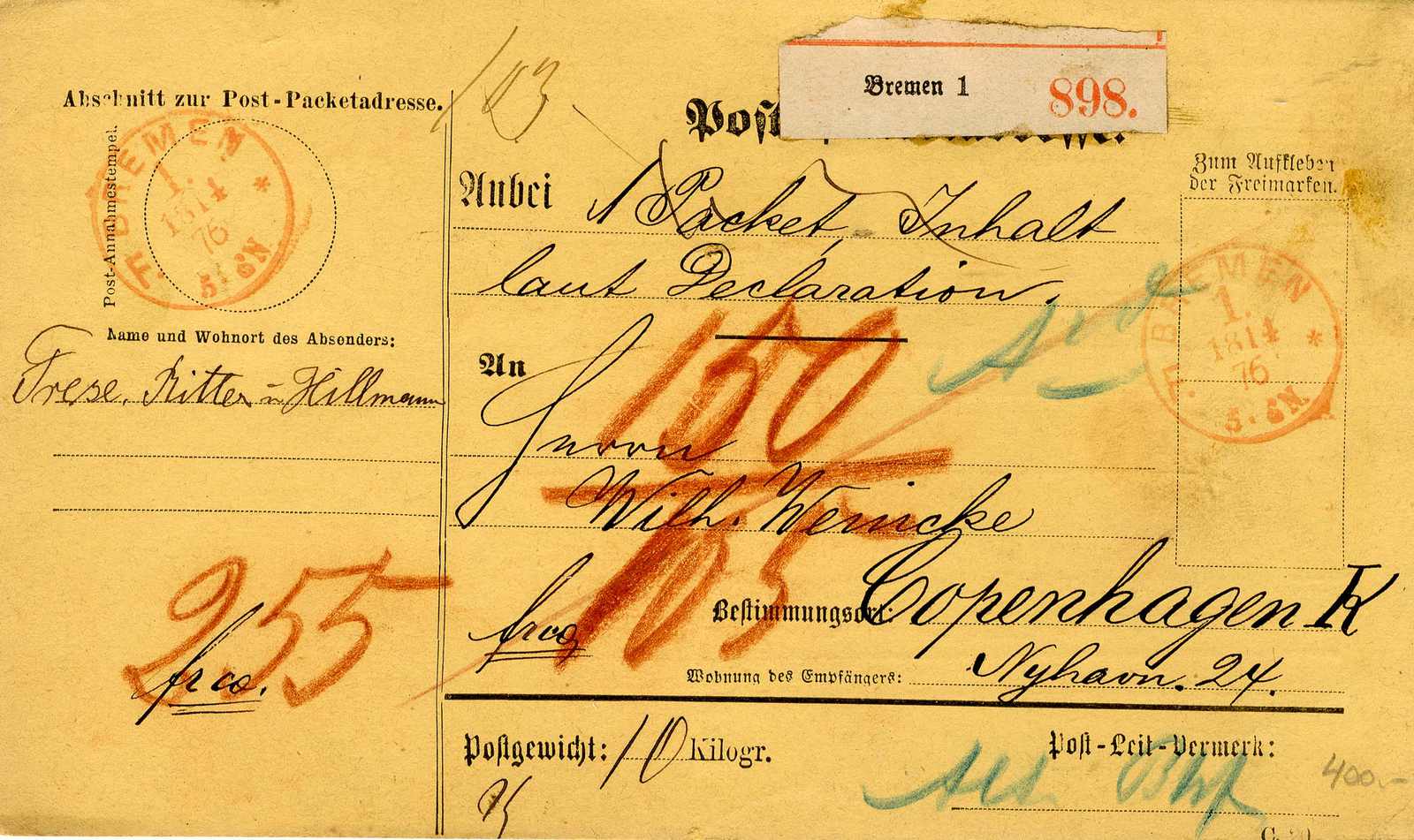 Lot 244 - Altdeutschland Bremen, Stempel - Karl Pfankuch & Co. auction #222 Lot 244 - Altdeutschland Bremen, Stempel - Karl Pfankuch & Co. auction #222