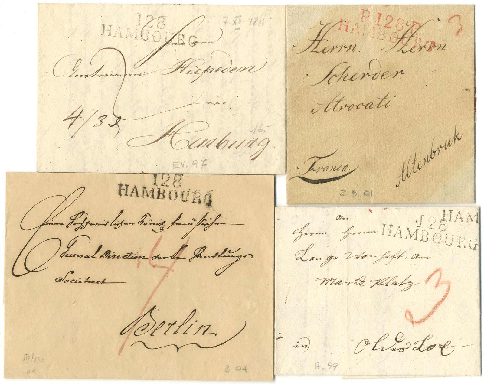 Lot 246 - Altdeutschland Hamburg, Vorphilatelie - Karl Pfankuch & Co. auction #222 Lot 246 - Altdeutschland Hamburg, Vorphilatelie - Karl Pfankuch & Co. auction #222