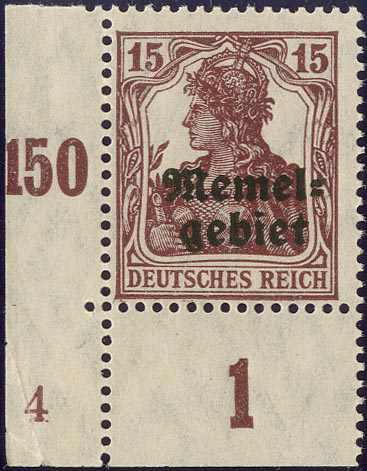 Lot 1617 - Memel  -  Karl Pfankuch & Co. auction #222