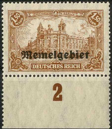 Lot 1619 - Memel  -  Karl Pfankuch & Co. auction #222