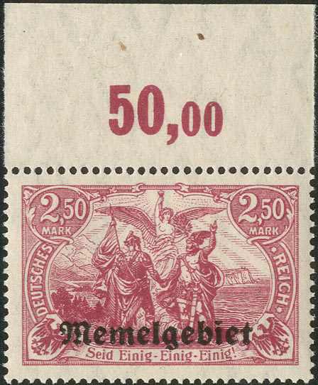 Lot 1621 - Memel  -  Karl Pfankuch & Co. auction #222