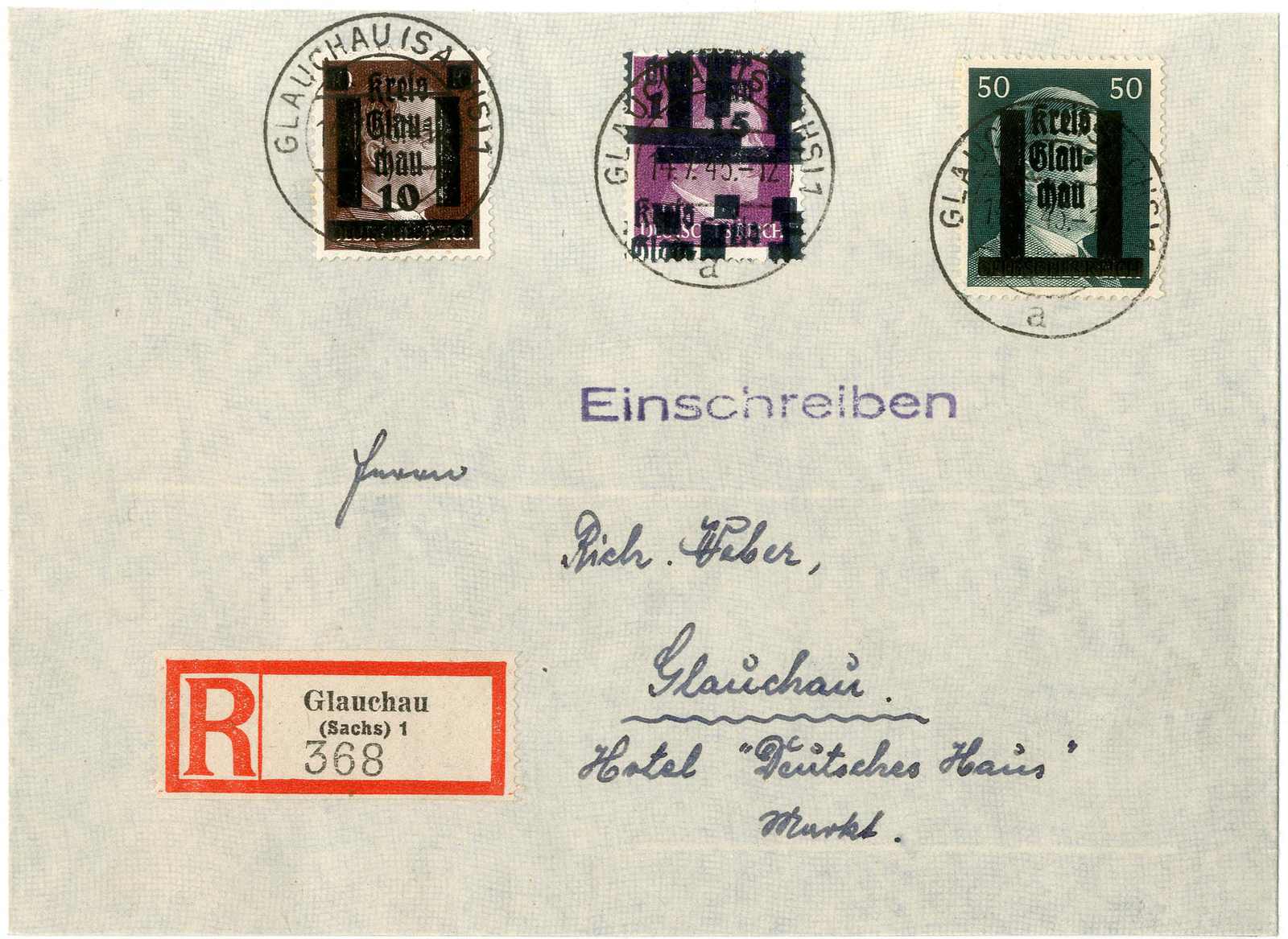 Lot 1265 - deutsche lokalausgabe glauchau - Karl Pfankuch & Co. auction #222 Lot 1265 - deutsche lokalausgabe glauchau - Karl Pfankuch & Co. auction #222