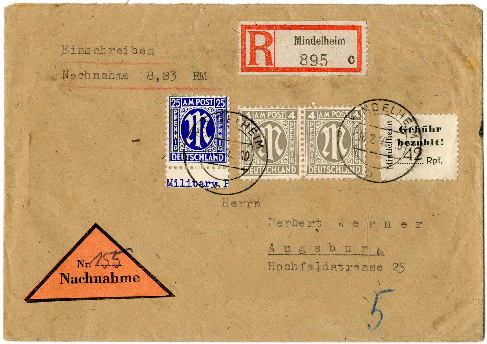 Lot 1269 - deutsche lokalausgabe mindelheim  -  Karl Pfankuch & Co. auction #222