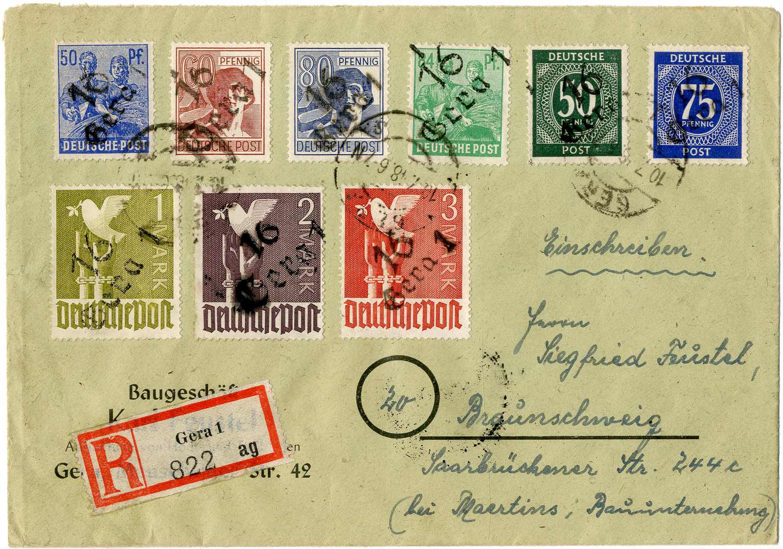 Lot 1126 - sbz handstempel versch. bezirke  -  Karl Pfankuch & Co. auction #222
