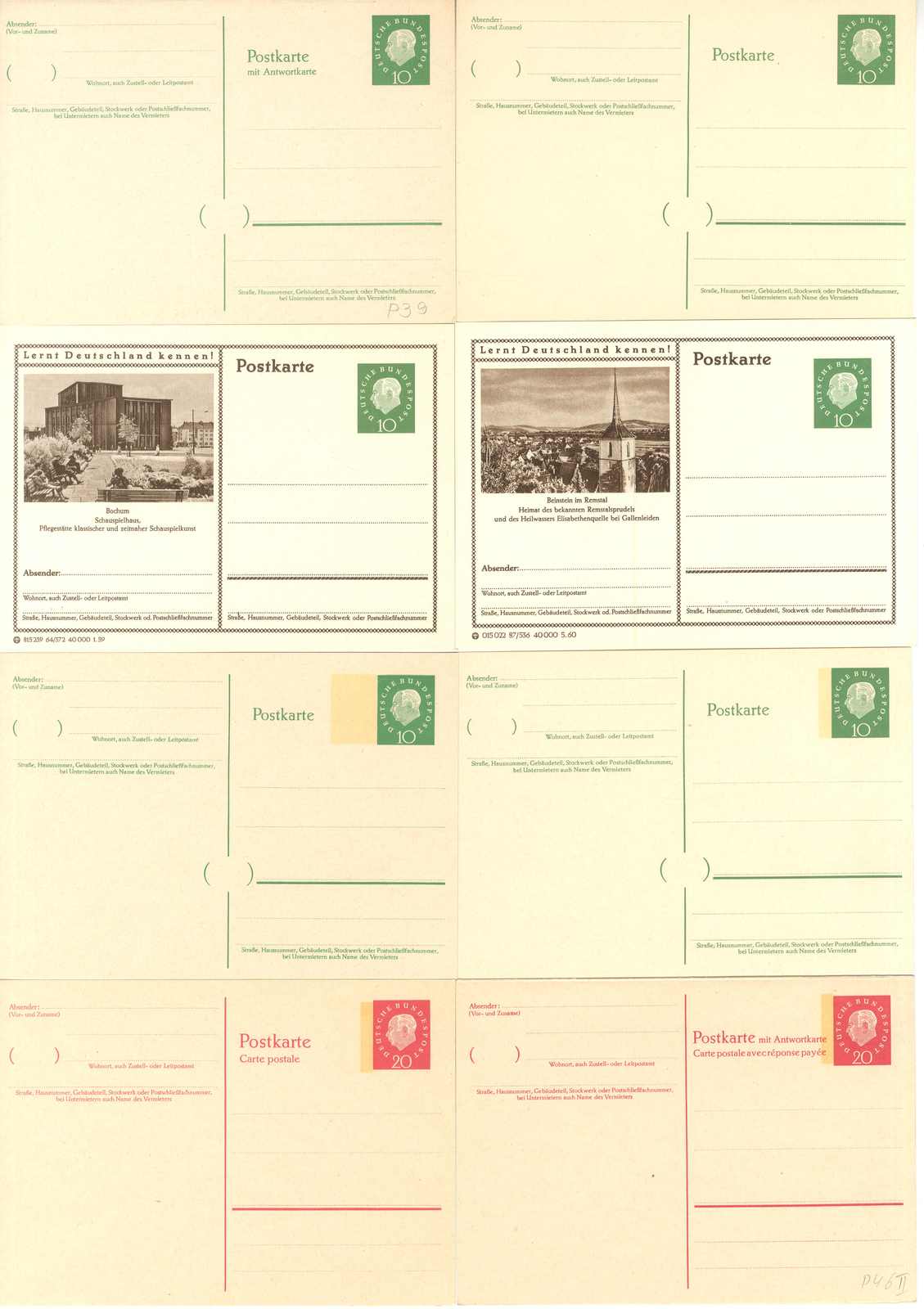 Lot 1065 - Bundesrepublik Deutschland, Ganzsachen  -  Karl Pfankuch & Co. auction #222