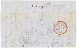 1869, Luxus- Brief nach England mit 3- Farben- Frankatur, mit rotem ...