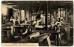 1900: 2 Litho Ansichtskarten „Schreinerwerkstätte der Kath. ...