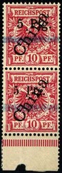 5 Pfg. auf 10 Pfg. steiler Aufdruck, senkrechtes Paar mit ...