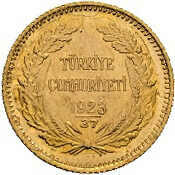 25 Kurush Atatürk 1923/37, Gold 917er, KM# 851, ss.Automatically ...
