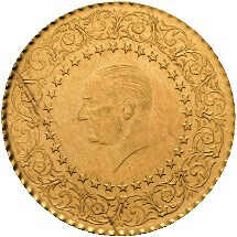 25 Kurush Atatürk 1961, Gold 917er, KM# 870, ss.