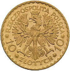 10 Zlotych Boleslaw l 1925, Gold 900er, Y# 32, vz.Automatically ...