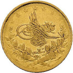 100 Kurush 1255/20 (1859) Abdul Mejid, Gold 917er, KM# 679, ss ...