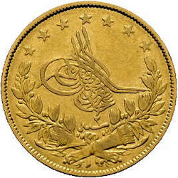 100 Kurush 1277/2 (1862) Abdul Aziz, Gold 917er, KM# 696, ss ...