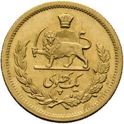 1 Phalavi Mohammad Reza Shah Pahlavi 1334 (1955), Gold 900er, KM# ...