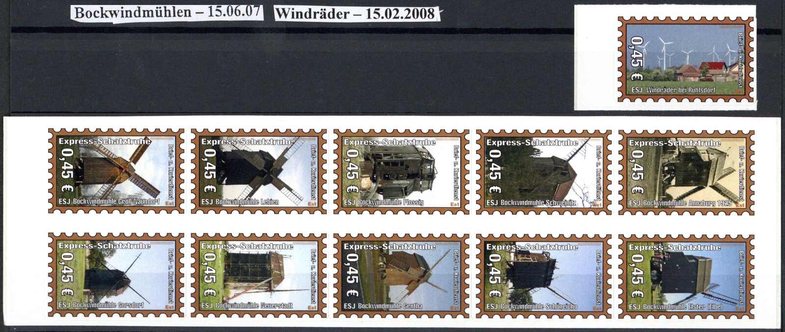 Jessen: Express- Schatztruhe, 2007 Bockwindmühlen kompletter Satz ...