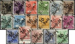 1948, 2 Pf. - 84 Pf. Arbeiter mit Handstempelaufdruck " 16 Arnstadt", ...