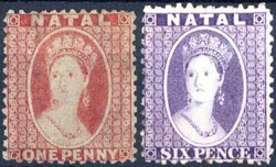 4 P und 1 Sh Freimarken: Königin Viktoria 1859/1870, sauber ...