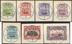 Freimarken mit Bdr.- Audruck, kompletter Satz auf Briefstücken, ...