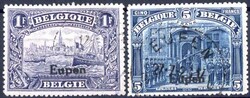 Freimarken 1920, 1 Fr violett sowie 5 Fr blau, sauber gestempelt, ...
