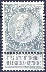 1897, König Leopold II, 50 C grau, sauber *, Pracht, M€ 70,-