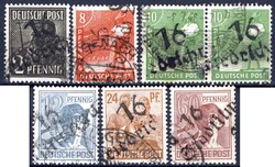 Bezirk 16 (OPD Erfurt), Mi. Nr. 166 III, 168 III, 169 III (waag. ...