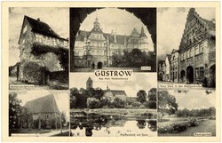 Güstrow (o-2600), alte sw-AK mit verschiedenen Ansichten von ...