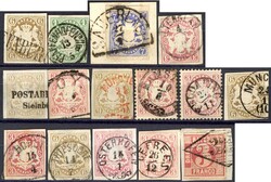 Wappen, kleine Stempelpartie mit diversen Seltenheiten, dazu ...