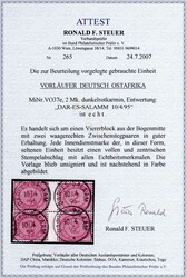 2 Mark e-Farbe, Viererblock mit Zwischenstegen, sauber gest. 10/4 95, ...