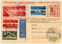 Saar Abschlussfahrt, Zuleitung Schweiz: Postkarte vom 24 VI 33 aus ...